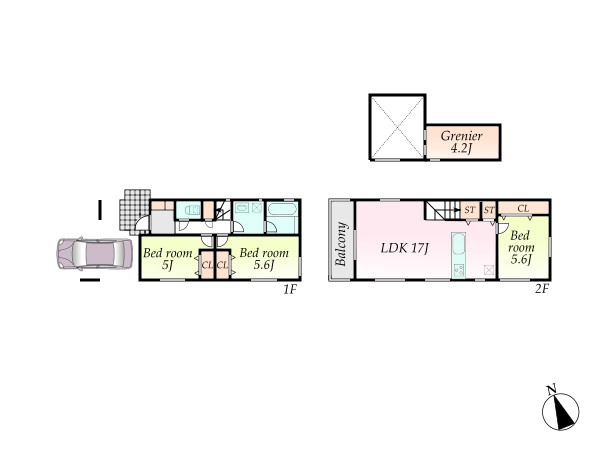 杉並区宮前5丁目　新築一戸建て　間取図